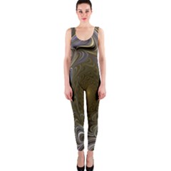 Fractal Waves Whirls Modern Onepiece Catsuit by Celenk