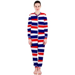 Red White Blue Patriotic Ribbons Onepiece Jumpsuit (ladies)  by Celenk