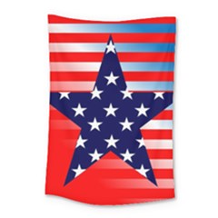 Patriotic American Usa Design Red Small Tapestry by Celenk