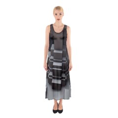 Fractal Render Cube Cubic Shape Sleeveless Maxi Dress by Celenk