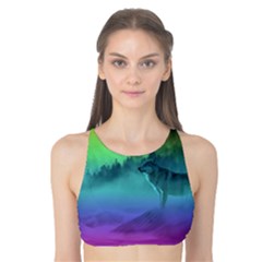 Yellowstone Wolfs Sunset Tank Bikini Top by PodArtist