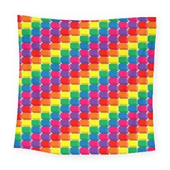 Rainbow 3d Cubes Red Orange Square Tapestry (large) by Celenk