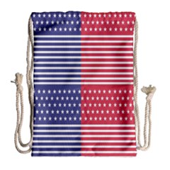 American Flag Patriot Red White Drawstring Bag (large) by Celenk