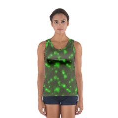 Neon Green Bubble Hearts Sport Tank Top  by PodArtist