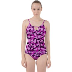 Hot Pink Catmouflage Camouflage Cut Out Top Tankini Set by PodArtist