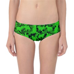 Bright Neon Green Catmouflage Classic Bikini Bottoms by PodArtist