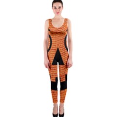 Fabric Halloween Pumpkin Funny Onepiece Catsuit by Celenk