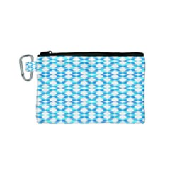 Fabric Geometric Aqua Crescents Canvas Cosmetic Bag (small) by Celenk