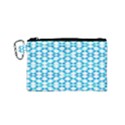 Fabric Geometric Aqua Crescents Canvas Cosmetic Bag (Small) View1