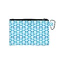 Fabric Geometric Aqua Crescents Canvas Cosmetic Bag (Small) View2