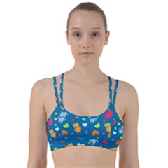 Robot Love Pattern Line Them Up Sports Bra by Bigfootshirtshop