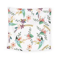 Floral Backdrop Pattern Flower Square Tapestry (small) by Celenk