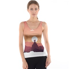 Design Art Hill Hut Landscape Tank Top by Celenk