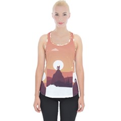 Design Art Hill Hut Landscape Piece Up Tank Top by Celenk