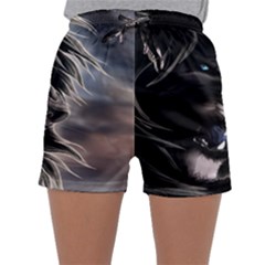 Angry Lion Digital Art Hd Sleepwear Shorts by Celenk