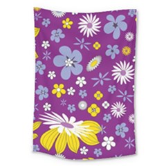 Floral Flowers Large Tapestry by Celenk