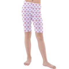 Pixel Hearts Kids  Mid Length Swim Shorts by jumpercat