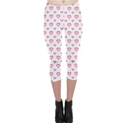 Pixel Hearts Capri Leggings  by jumpercat