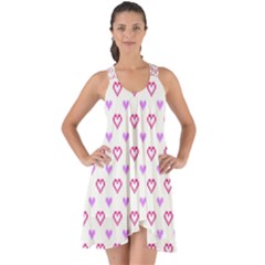 Pixel Hearts Show Some Back Chiffon Dress by jumpercat