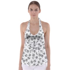 A Lot Of Skulls White Babydoll Tankini Top by jumpercat