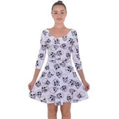 A Lot Of Skulls White Quarter Sleeve Skater Dress by jumpercat