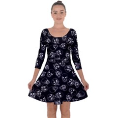 A Lot Of Skulls Black Quarter Sleeve Skater Dress by jumpercat