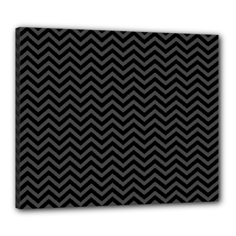 Dark Chevron Canvas 24  X 20  by jumpercat