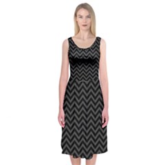 Dark Chevron Midi Sleeveless Dress by jumpercat