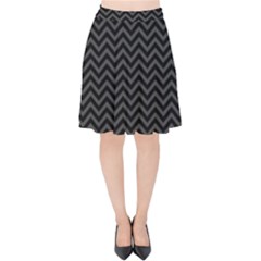 Dark Chevron Velvet High Waist Skirt by jumpercat