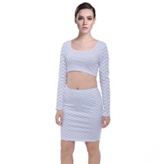 Light Chevron Long Sleeve Crop Top & Bodycon Skirt Set by jumpercat