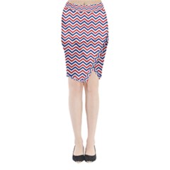 Navy Chevron Midi Wrap Pencil Skirt by jumpercat