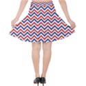 Navy Chevron Velvet High Waist Skirt View2