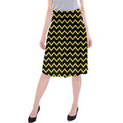 Yellow Chevron Midi Beach Skirt by jumpercat