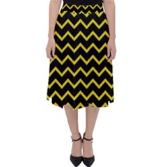 Yellow Chevron Folding Skater Skirt by jumpercat