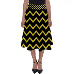 Yellow Chevron Perfect Length Midi Skirt by jumpercat