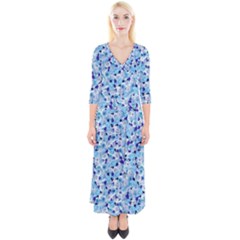 Gardenia Cold Quarter Sleeve Wrap Maxi Dress by jumpercat