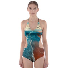 Sea Ocean Coastline Coast Sky Cut-out One Piece Swimsuit by BangZart