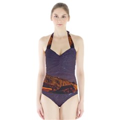 Italy Cabin Stars Milky Way Night Halter Swimsuit by BangZart