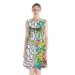 Brain Mind Psychology Idea Hearts Sleeveless Waist Tie Chiffon Dress by BangZart