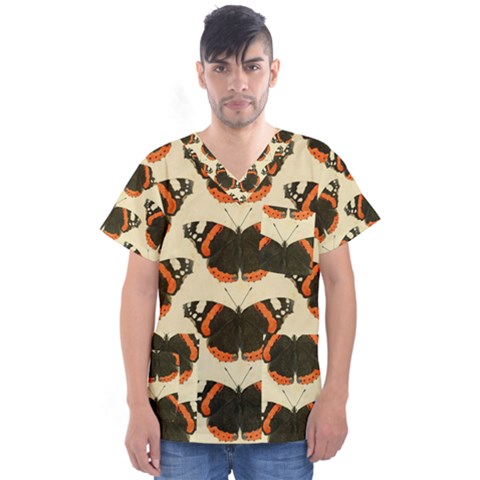 Butterfly Butterflies Insects Men s V-neck Scrub Top by BangZart