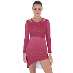 Strawberry Pattern Asymmetric Cut-out Shift Dress by jumpercat