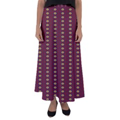 Geometric Pattern Flared Maxi Skirt by linceazul