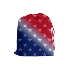 America Patriotic Red White Blue Drawstring Pouches (large)  by BangZart