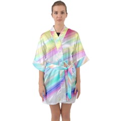 Background Course Abstract Pattern Quarter Sleeve Kimono Robe by BangZart