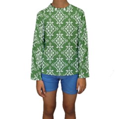 St Patrick S Day Damask Vintage Kids  Long Sleeve Swimwear by BangZart