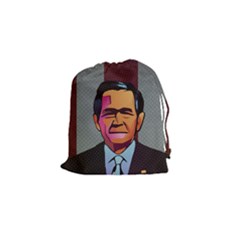 George W Bush Pop Art President Usa Drawstring Pouches (small)  by BangZart