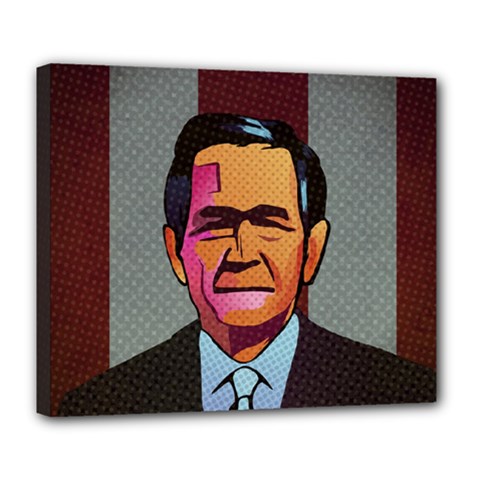 George W Bush Pop Art President Usa Deluxe Canvas 24  X 20   by BangZart