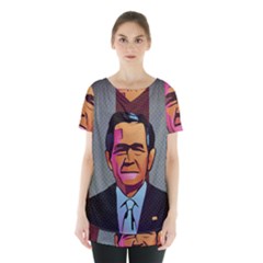 George W Bush Pop Art President Usa Skirt Hem Sports Top by BangZart