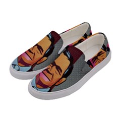 George W Bush Pop Art President Usa Women s Canvas Slip Ons by BangZart