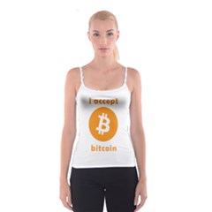 I Accept Bitcoin Spaghetti Strap Top by Valentinaart